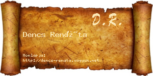 Dencs Renáta névjegykártya